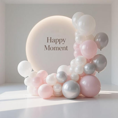 Pearl White Balloons 100 Pack, 12 Inch Latex Helium Pearl White Balloons Garland for Elegant Birthday Wedding Baby Shower Graduation Arch Party Decorations