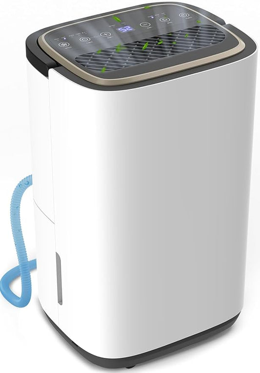 34 Pint Dehumidifier- 3000 Sq. Ft. Large Basement Dehumidifiers with Drain Hose for Large Rooms - Powerful Moisture Removal with Compressor- Dehu/Dry/Air Mode, LED Display,Timer, Child Lock