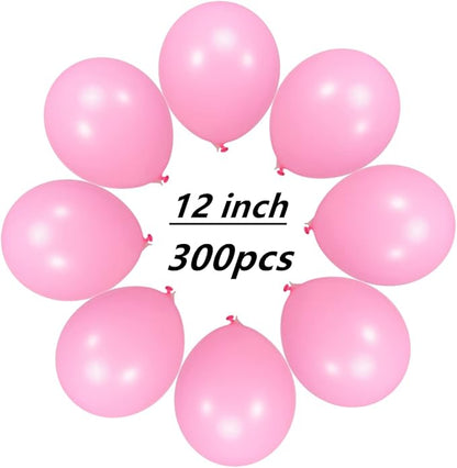 300 Pack Pink Balloons 12 inch Pink Latex Party Balloon Bulk for Various Party Events Decorations