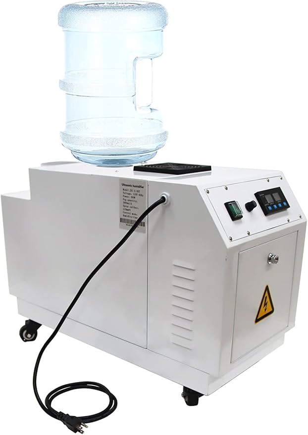 TECHTONGDA Commercial Ultrasonic Humidifier 3KG/h Portable Cool Mist Maker for Large Room Greenhouse Facility WarehouseUp to 200-500 Square Feet with Water Barrel Hole