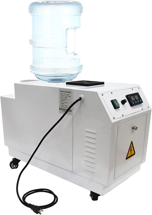 TECHTONGDA Commercial Ultrasonic Humidifier 3KG/h Portable Cool Mist Maker for Large Room Greenhouse Facility WarehouseUp to 200-500 Square Feet with Water Barrel Hole