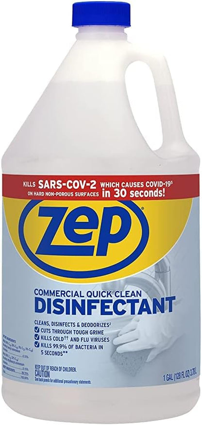 Zep Commercial Quick Clean Disinfectant - 1 Gallon (Case of 2) - ECZUQCD1282