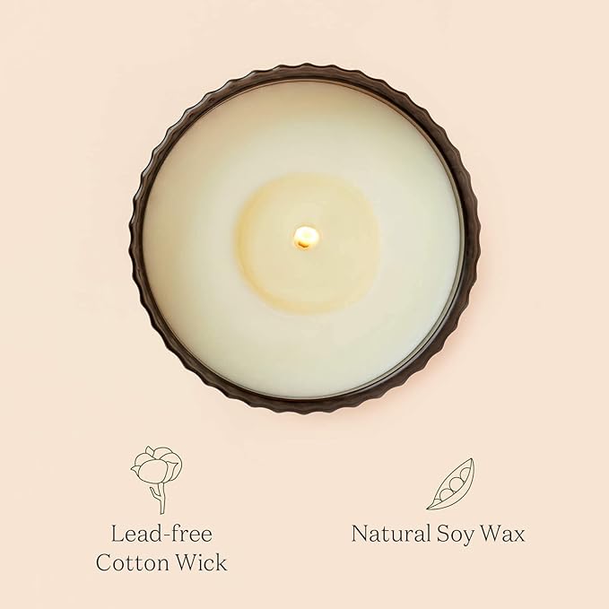 LA JOLIE MUSE Woody Jasmine Candles for Home Scented - Luxury Jar Candles with Aesthetic Glass, Candles Gifts for Women, 80 Hours Long Burning, 12.3oz
