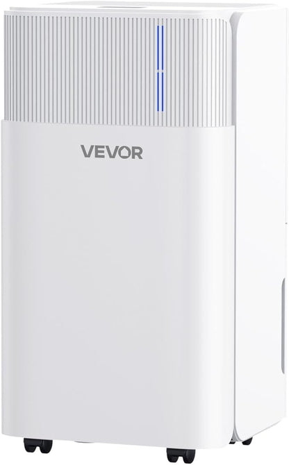 VEVOR 30 Pints Dehumidifier for Home & Basement, 1500 Sq.Ft Large CoverageDrain Hose for Commercial & Industrial Use, Smart Humidity Control, Low Noise for Large Rooms, Warehouses, Bedrooms & Storage