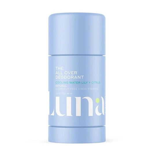 Luna Daily The All Over Deodorant™ Stick | Gel Deodorant for Women | Aluminum-Free, Non-Staining & pH-Balanced | Cooling Water Lily & Citrus | With Hyaluronic Acid & Prebiotics, 2.4 oz