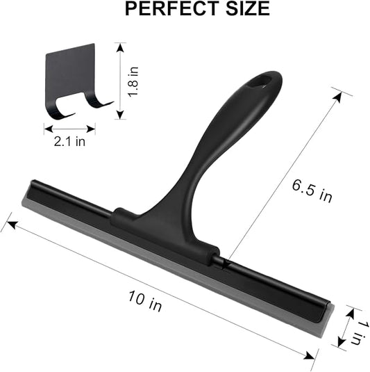 SetSail Squeegee for Shower Glass Door Stainless Steel Shower Squeegee for Glass Doors All-Purpose Window Squeegee for Tile Shower Walls, Sink, Mirror, Bathroom, Car Window Cleaning 10 Inches