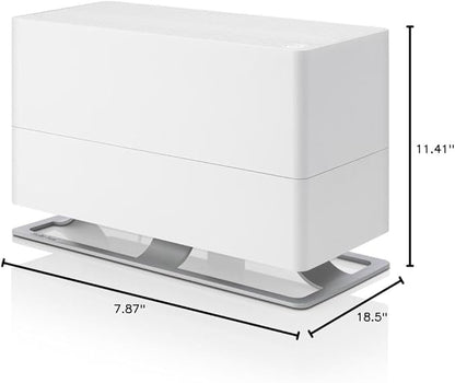 Stadler Form humidifier Oskar big, energy-saving humidifier for rooms up to 1077 square feet, evaporator with automatic switch-off, dimmable LEDs, very quiet, white