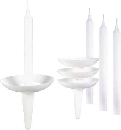 Concordia Supply Plastic Holder Candle Drip Protectors - 5.75" x 1/2" Candles w/Easy to Hold White Plastic Candle Holders - Ideal for Candle Light, Memorial, & Congregational Services - Set of 1000