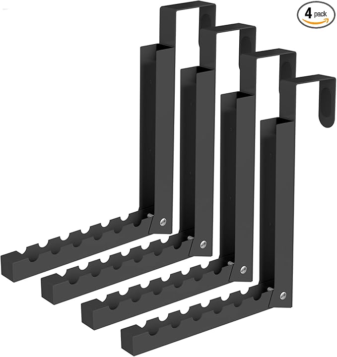 Over The Door Hanger Folding Clothes Drying Rack, Folding Hanging Coat Rack for Indoor Laundry Room Compact Small Space Foldable Portable Clothing Hanger Hook Collapsible- 4 Pack （Black）