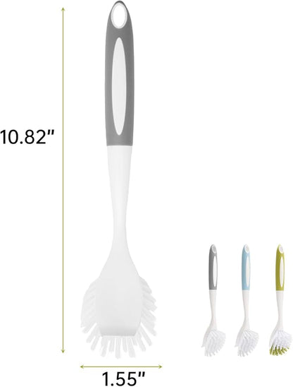 Dish Brush Scrub Brush with Handle - 3 Pack Stiff Bristles Dish Scrubber for Cleaning Dishes, Pots, Pans, Sink, Cast Iron - Hard Bristles,No Residue
