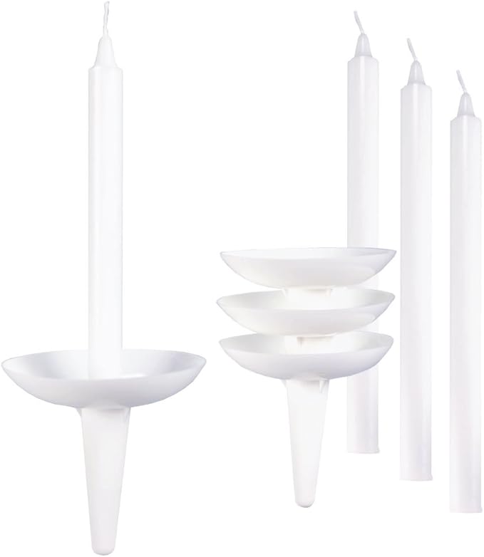 Concordia Supply 6.5" Candlelight Service Vigil Candles with Plastic Candle Holders (Set of 1000) - Convenient for Memorial Candles, Congregational, Christmas Eve, Shabbat