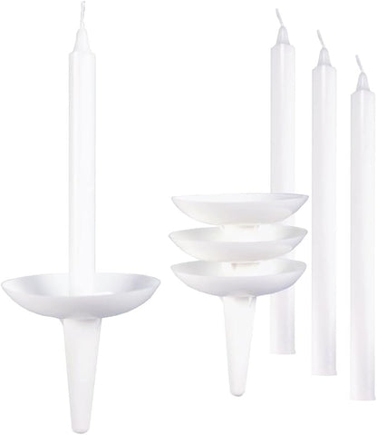 Concordia Supply 6.5" Candlelight Service Vigil Candles with Plastic Candle Holders (Set of 1000) - Convenient for Memorial Candles, Congregational, Christmas Eve, Shabbat