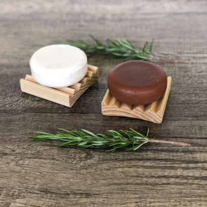 2 Pack Soap Dish, Draining Dish for Our Shampoo Bars & Conditioner Bars, 100% Natural Poplar Wood, No Chemical Varnish, Lacquer or Stain is Used, Handmade in The USA (Mini)