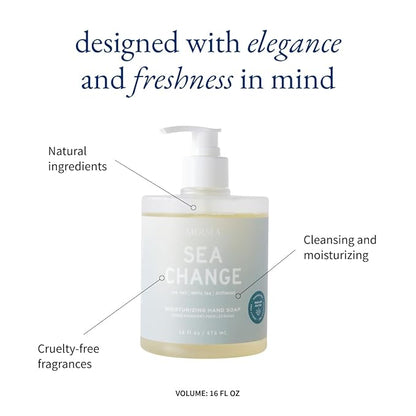 MERSEA Moisturizing Liquid Hand Soap in Large Pump Bottle, Sea Change (16 fl oz)