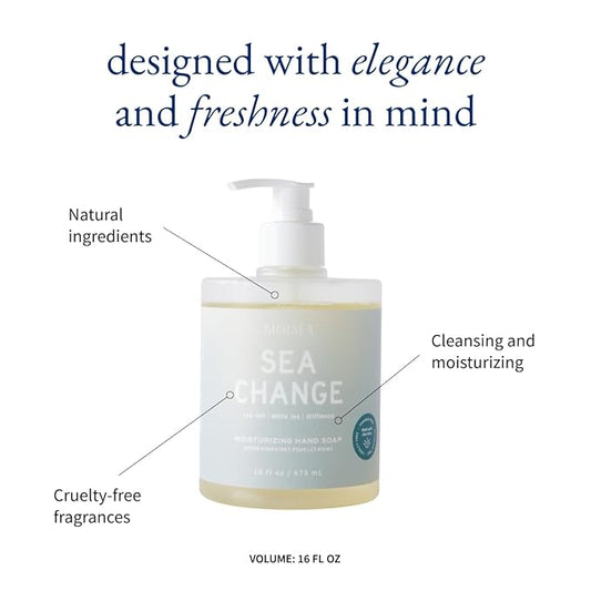 MERSEA Moisturizing Liquid Hand Soap in Large Pump Bottle, Sea Change (16 fl oz)