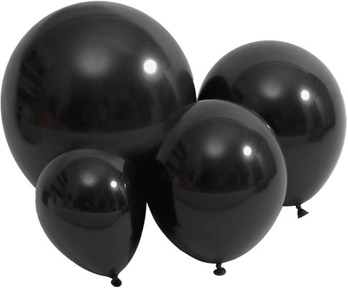 Black Balloon 100 pcs Black Latex Balloons Different Sizes 18 12 10 5 Inch Party Balloon Kit for Balloon Garland Balloon Arch as Birthday Party Decorations Valentine's Day Balloons
