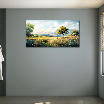 Wapluam Large Wall Art For Living Room Wall Decor For Bedroom Office Decorations Pastoral Wall Paintings Scenery Abstract Watercolour Farmhouse Pictures Modern Posters Canvas Prints Artwork Home Decor