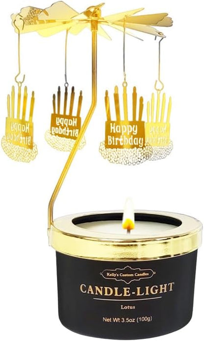 Kelly's Custom Candles Gifts for Women,Funny Gift for Her,Birthday Gifts for Women,Unique Candle Gift for Mom and Wife,Rotating Scented Candles(Birthday Cake).