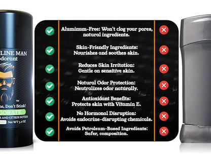 Deodorant for Men - Aluminum Free Mens Deodorant - Travel Size Natural Deodorants - Sweat Protection for Underarm, Stain-Free Stick Deodorants, Made in USA, 3.2oz (Pack of 2, Invigorate)