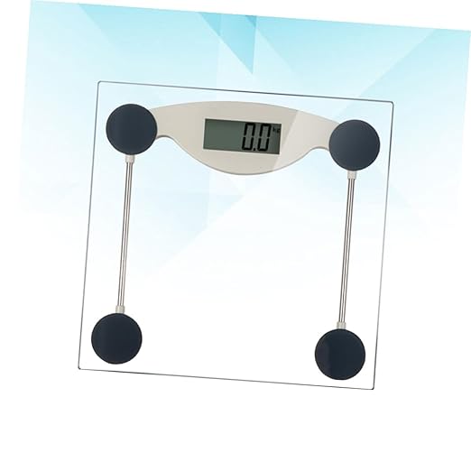 Transparent LCD Digital Bathroom Scale High-Accuracy Body Weight Scale with Resolution for Home Use with Overload and Battery Level Indication