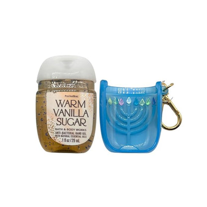 Bath & Body Works Hanukkah Blingy Menorah Themed Pocketbac Holder with Warm Vanilla Sugar Hand Gel 2-piece bundle