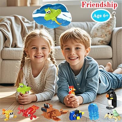 24 Pack Party Favor for Kids Building Set, Mini Ocean Animals Building Blocks Toy for Goodie Bag Stuffers, Classroom Prizes, STEM Toys for Boys,Easter Basket Stuffers, Birthday Gifts