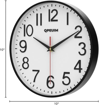Wall Clock Wall Clocks Silent Non-Ticking Battery Operated Large Easy to Read with Stereoscopic Dial Ultra-Quiet Movement Quartz for Office Classroom School Home Kitchen (10 inches)…