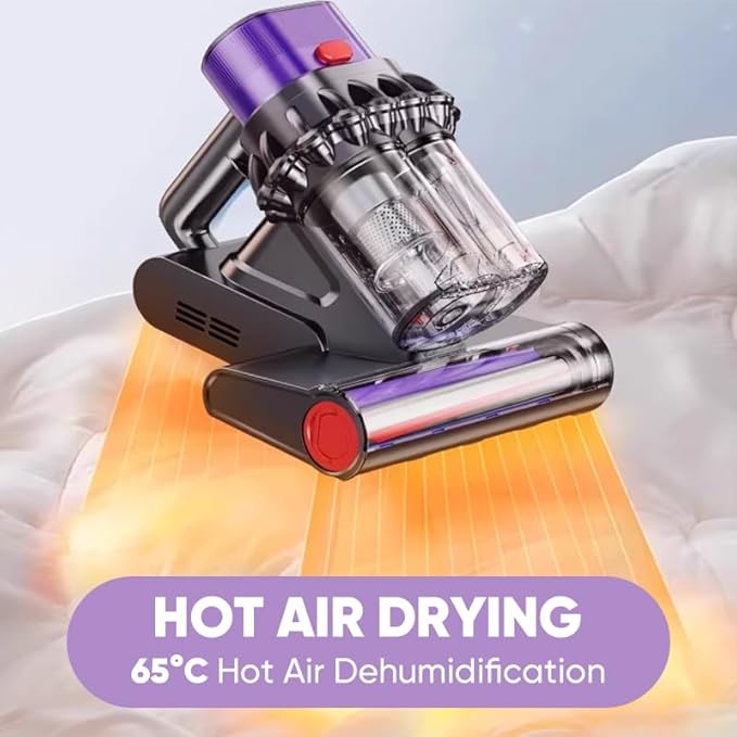 Powerful UV Bed Vacuum Cleaner | Mattress Vacuum Cleaner with Hot Air | 14kPa Suction Power with HEPA Filtration | High-Frequency Tapping & Smart Dust Sensor for Bed, Couch and Fabric Cleaning