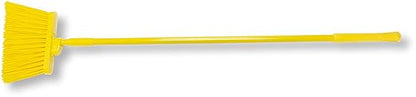 SPARTA 41083EC04 Plastic Color Coded Broom, Unflagged Bristles, Long Broom With Angled Head For Small Debris Cleaning, 56 Inches, Yellow