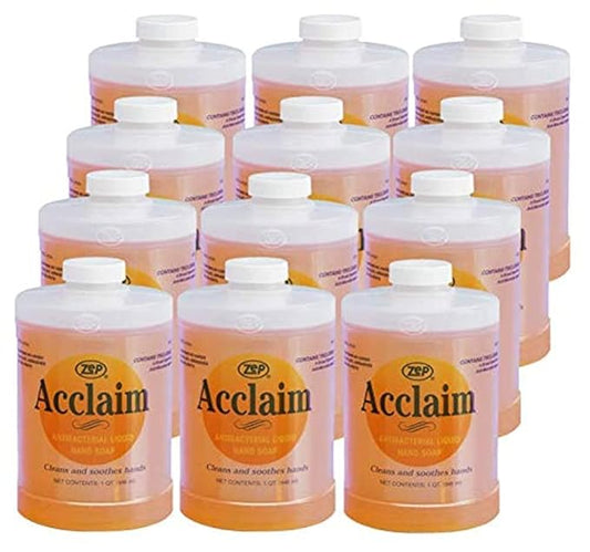 Zep Acclaim Antibacterial Liquid Hand Soap - 32 oz (Case Of 12) 314901 - Perfect For Business Or Home Use - Can Attach To D-1000 Dispenser Pump