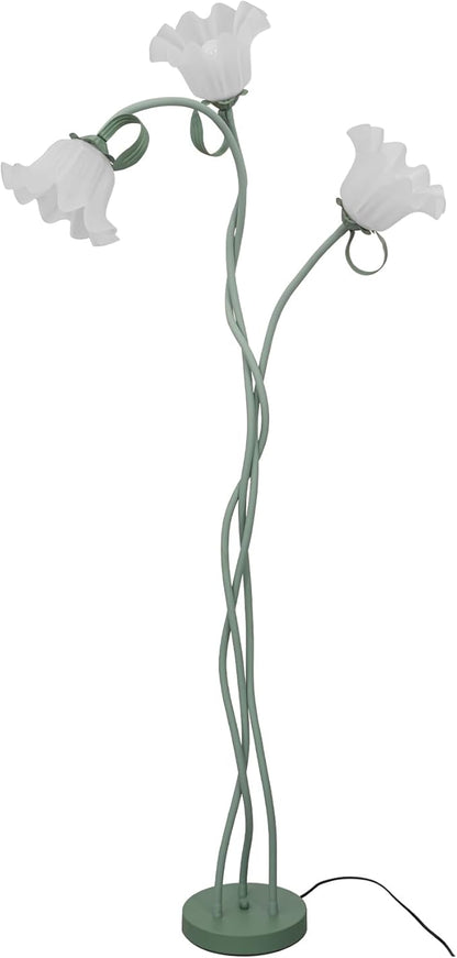 Vertical 3 Heads Flowers Lily Floor Lamp Creative Lily of The Valley Floor Lamp Living Room Sofa Side Bedroom Bedside