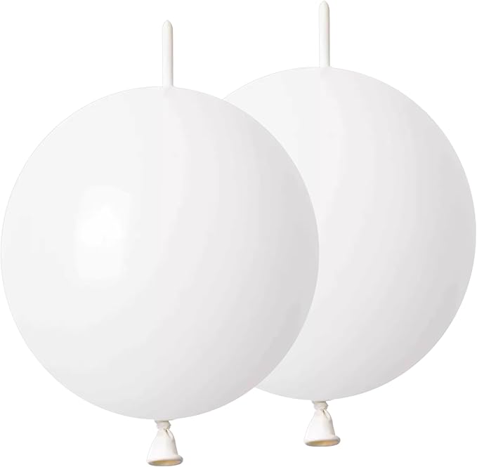 White Link Balloons 6 Inch 120 Pcs Latex Quick Linking Balloon for Birthday Wedding Party Festival Decorations