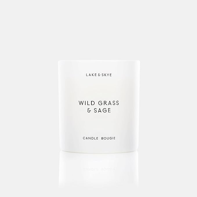 Lake & Skye Wildgrass & Sage Candle (8 oz) 50 Hours of Burn Time, 100% Soy Wax, Vegan