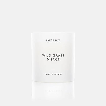 Lake & Skye Wildgrass & Sage Candle (8 oz) 50 Hours of Burn Time, 100% Soy Wax, Vegan