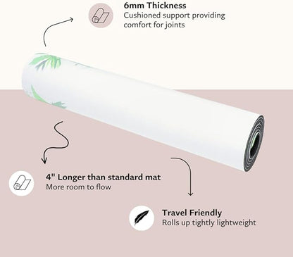 TPE Yoga Mat - Artist Designed, Premium eco friendly mats, Non Slip, Non toxic, Great For Regular & Hot Yoga, Pilates and Workouts (72 inch x 24 inch x 6mm thick)