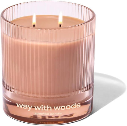 Way with Woods Luxury Scented Candle by Snif, Inviting, Crisp Scent, 50+ Hours, 100% Cotton Fiber Wicks, Soy Wax Blend, Non-Toxic, Vegan, 8.5 oz