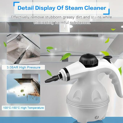 Steam Cleaner with 12 Accessories | Multi Purpose High Pressure Steam Cleaning Machine for Home | Handheld Steam Cleaner for Kitchen, Bathroom, Tiles, Carpets, Upholstery & Car Detailing