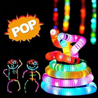 6PCS Multicolor Light Up Glow Necklaces Bracelets Party Favors Accessories for , Glow Sticks Pop Tubes for kids,Glow Birthday Camping Wedding Party Supplies Decorations for Boys Girls