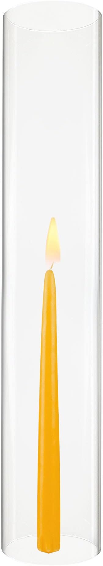 CYS EXCEL D-2.5" H-14 Glass Open Ended Hurricane Candleholder Bottomless Cylinder Sleeve Clear Chimney Shade Tube Cover, 1 Piece