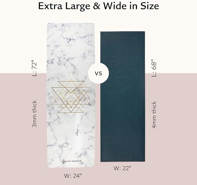 Suede yoga mat - Premium Printed Natural Eco-friendly Non-Slip Mat Great for Hot Yoga, Pilates, Workouts (72 inch x 24 inch x 3mm thick)