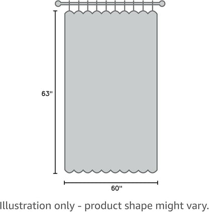 YoungsTex White Linen Curtains 63 Inch Length 60 Inch Wide, Semi Sheer Light Filtering Window Drapes Extra Wide with Back Tab Rod Pocket for Living Room Bedroom Rustic Country, 2 Panels
