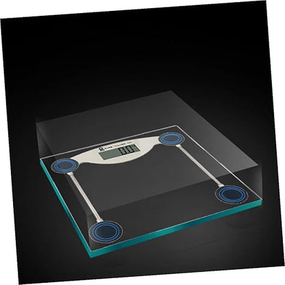 Transparent LCD Digital Bathroom Scale High-Accuracy Body Weight Scale with Resolution for Home Use with Overload and Battery Level Indication