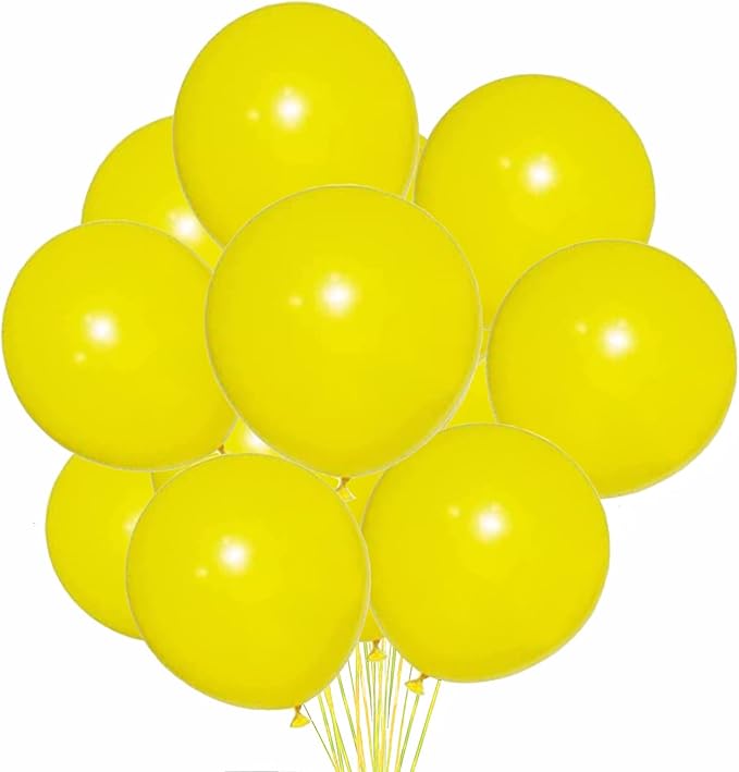 GaesQae Yellow Balloons,12 Inches Yellow Balloons,100pcs Latex Balloons for Birthday Wedding Party Baby Shower Decoration Engagement Party Decorations