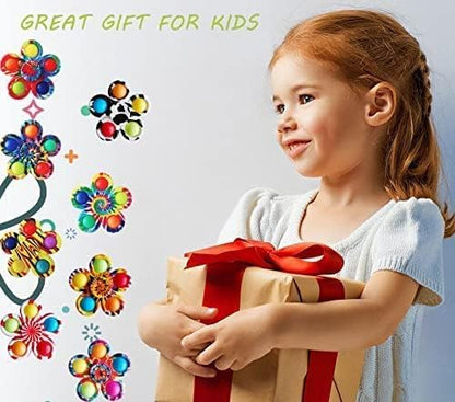 20 Pcs Fidget Spinners Pop Toys for Party Favors, Sensory Fidget Toys Bulk for Classroom Prizes, Easter Christmas Valentine Gifts for Kids Easter Basket Stuffers