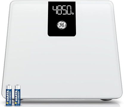 GE Scale Body Weight Bathroom, 500lbs Weight Scales for People BMI Accurate Bluetooth Weighing Device Digital Electronic Weigh Machine White