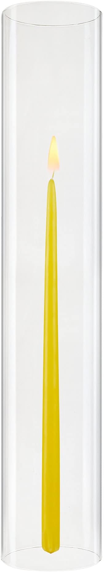 CYS EXCEL D-3" H-16 Glass Open Ended Hurricane Candleholder Bottomless Cylinder Sleeve Clear Chimney Shade Tube Cover, 1 Piece
