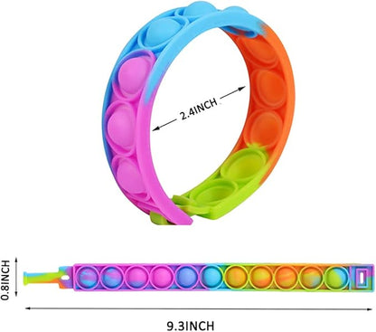60 Pcs Pop Bracelet Bubble Fidget Sensory Toys for Party Favors, Pop Keychain Bulk for Classroom Prizes, Easter Egg Basket Stuffers Christmas Valentine Gifts for Kids Students