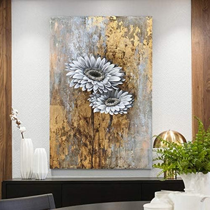 Yihui Arts Wild Sunflower Wall Art Vintage Floral Painting Pictures for Farmhouse Living Room Bedroom Decor