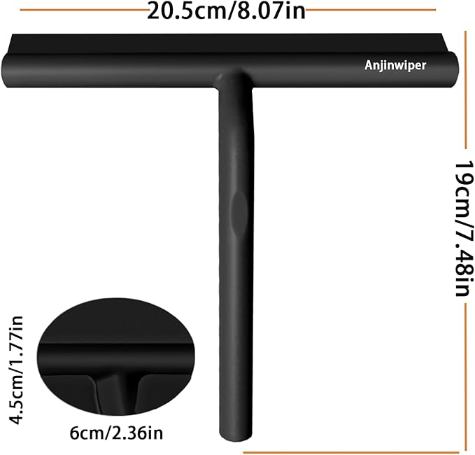 All-Purpose Shower Squeegee for Glass Doors, Silicone Squeegee for Bathroom, Shower Doors, Mirrors, Tiles