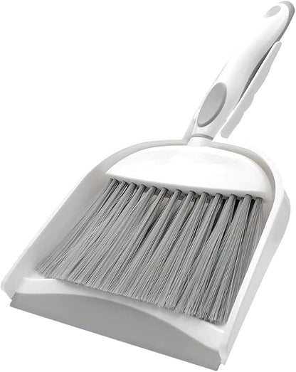 Dust pan, Mini Dustpan and Brush Set, Small Broom and Dustpan Set, Small Hand Broom and dust pan Set, Whisk Broom, Dust pan and Brush for Desk, Table, Home, Kitchen Necessities (Gray)